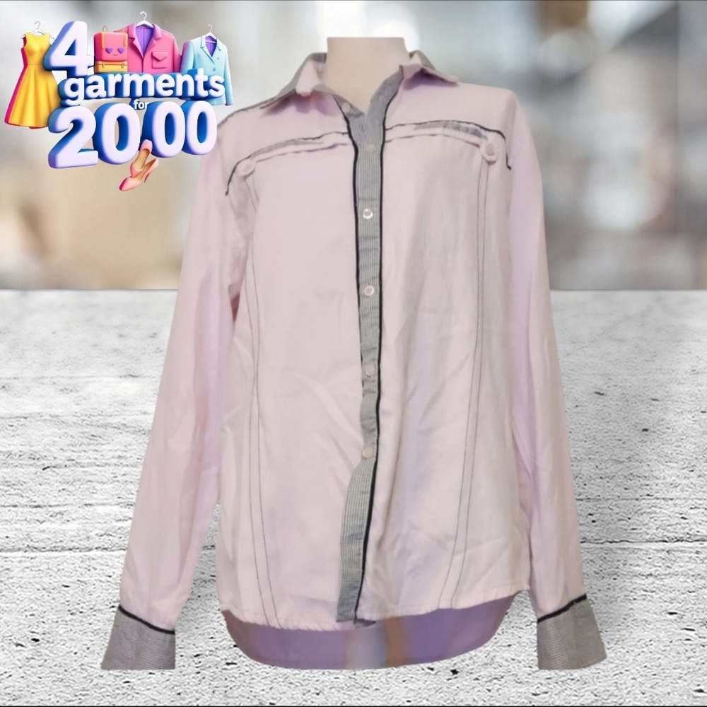 COPY - AK 1881 pink and black button down shirt size L